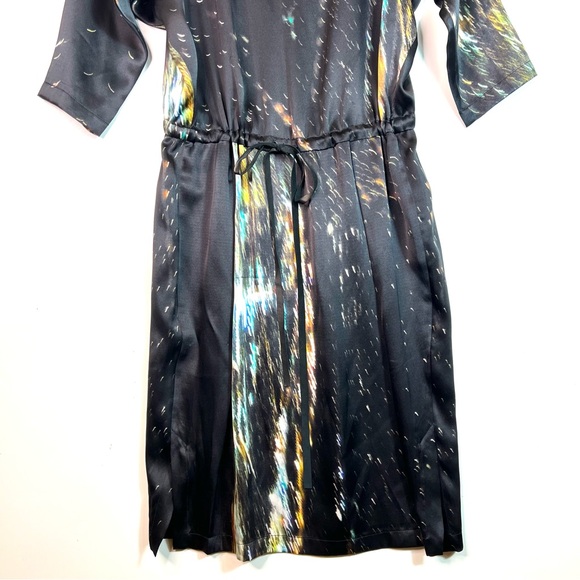 Vintage Burning Torch Silk Drawstring V Neck Dress Size P - Picture 5 of 11